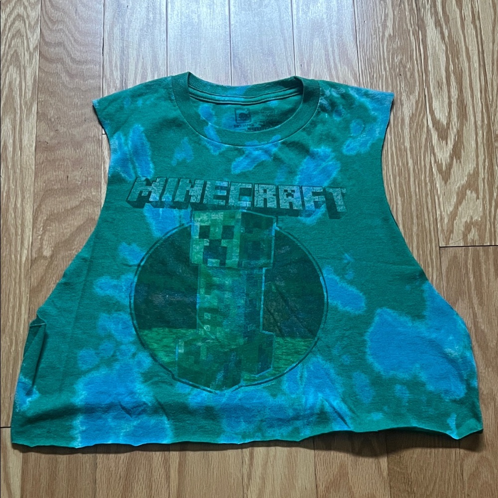 Sleeveless Tie-Dye Tank Top - Green and Blue